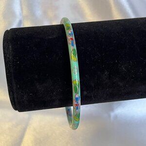 Vintage Asian‑Inspired Hand‑Painted Light Green Enamel Bangle – Buy 2/Get 3